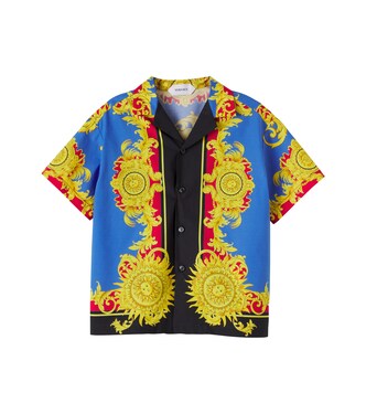 Printed cotton poplin shirt | Versace Kids