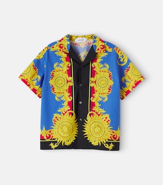 Camisa de popelín de algodón estampada | Versace Kids