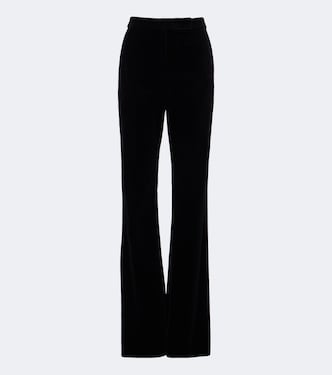 Elegante cotton velvet straight pants | Max Mara