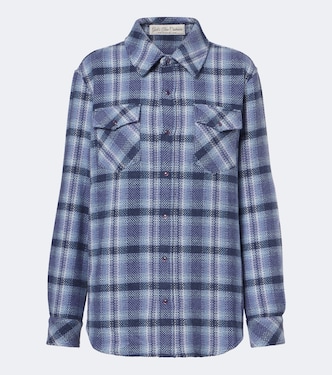 Blue Uniform plaid cashmere shirt | God's True Cashmere