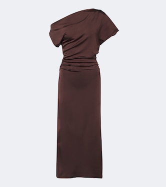 Sora gathered satin midi dress | Tove