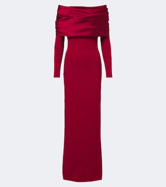 Robe longue Bradshaw en satin et crêpe | Solace London