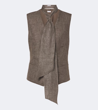 Gilet en lin à foulard | Brunello Cucinelli