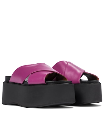 Leather platform slides | Marni