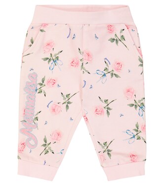 Baby floral cotton-blend sweatpants | Monnalisa