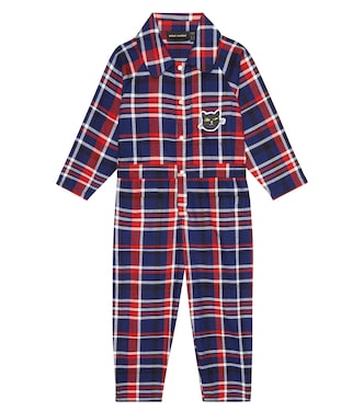 Checked cotton flannel jumpsuit | Mini Rodini