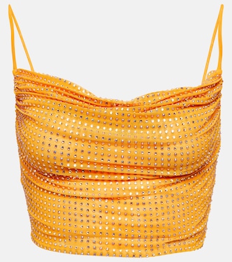 Cropped-Top mit Kristallen | Self-Portrait