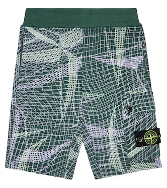 Printed cotton jersey shorts | Stone Island Junior