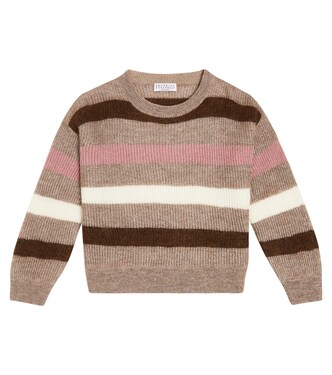 Mohair-blend striped sweater | Brunello Cucinelli Kids