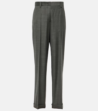 Low-rise wool straight pants | Miu Miu