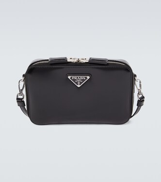 Brique leather shoulder bag | Prada