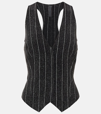Chalk stripe racerback vest | Norma Kamali