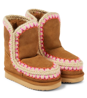 Shearling-lined suede ankle boots | Mou Kids