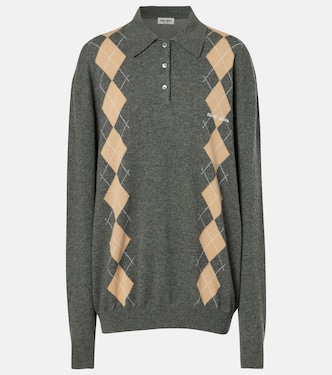 Argyle cashmere sweater | Miu Miu