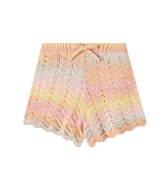 Tallow chevron cotton-blend shorts | Zimmermann Kids