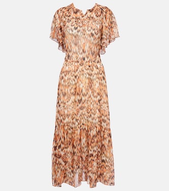 Bedrucktes Midikleid Odelia aus Seide | Isabel Marant