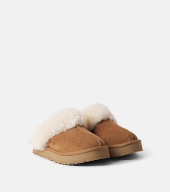 Slippers Disquette en daim et shearling | UGG Kids