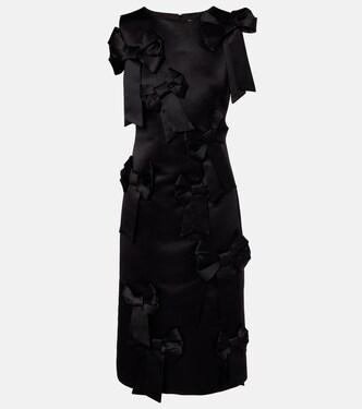 Bow-detail satin cocktail dress | Ganni