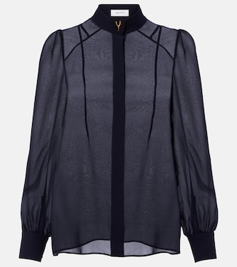 Wishbone silk crêpe de chine shirt | McQueen