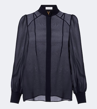 Wishbone silk georgette shirt | McQueen