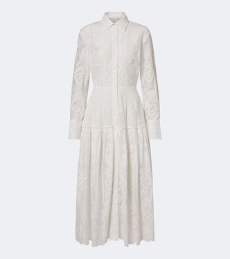 Robe chemise en coton à broderies | Erdem