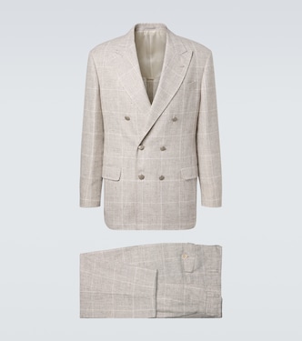 Prince of Wales linen-blend suit | Brunello Cucinelli