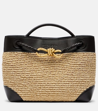 Tote Bag Andiamo Small aus Raffiabast mit Leder | Bottega Veneta
