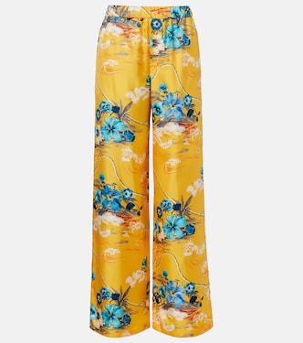 Printed silk twill Palazzo pants | Gucci