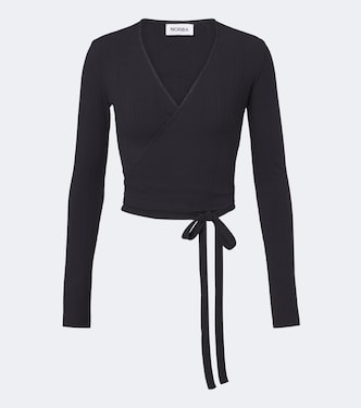 Ribbed-knit wrap top | Norba