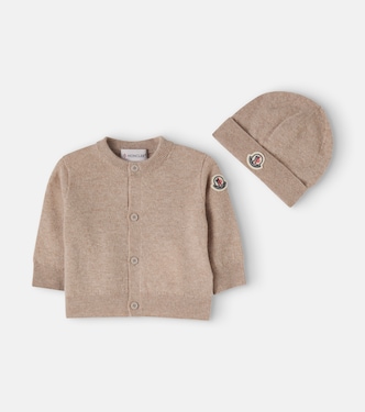 Baby wool and cashmere sweater and beanie set | Moncler Enfant