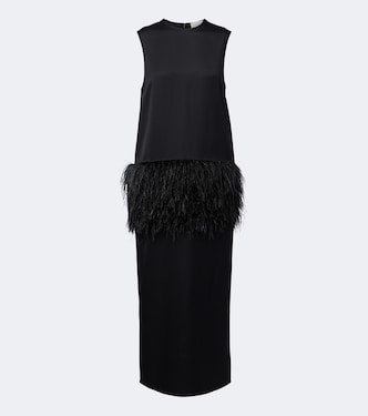 Maxikleid Sonia mit Federn | Loulou de Saison