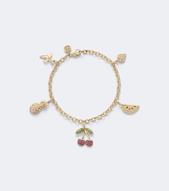 14kt gold charm bracelet with gemstones | Sydney Evan