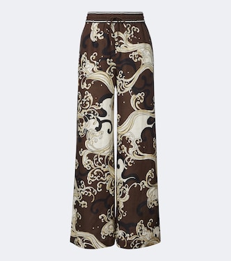 Otis printed linen wide-leg pants | Alémais