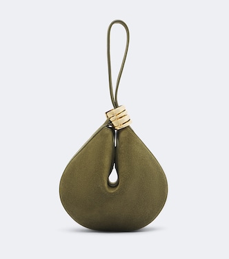 Zambia Ring Small suede top-handle bag | Amanu