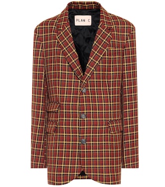 Checked wool blazer | Plan C