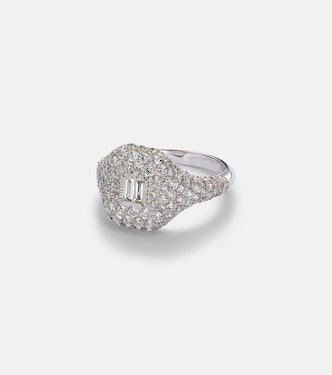 Pavé 18kt white gold pinky ring with diamonds | Shay Jewelry