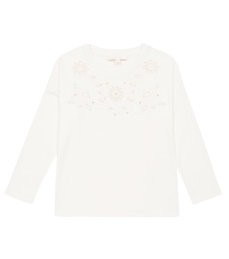 Embroidered cotton top | Chloé Kids