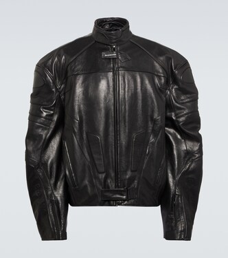 Leather biker jacket | Balenciaga