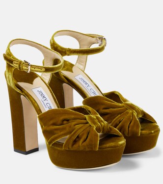 Heloise 120 velvet platform sandals | Jimmy Choo