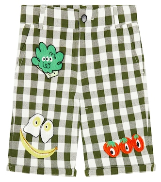 Appliqué checked cotton shorts | Stella McCartney Kids