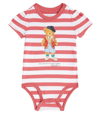 Baby Polo Bear striped cotton playsuit | Polo Ralph Lauren Kids
