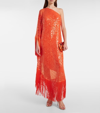 orange disco dress Spritz Disco sequined maxi dress in orange - Taller Marmo