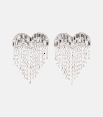 心形水晶缀饰耳环 | Self-Portrait