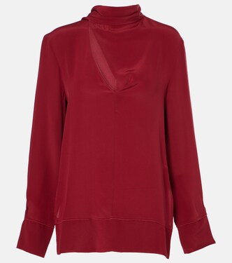 Scarf-detail silk blouse | Victoria Beckham