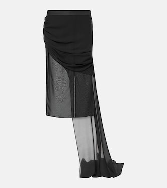 Draped chiffon midi skirt | Didu
