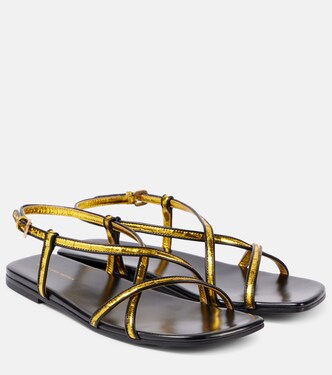 Metallic leather sandals | Dries Van Noten