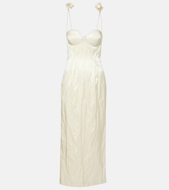 Floral-appliqué cotton-blend bustier dress | Magda Butrym