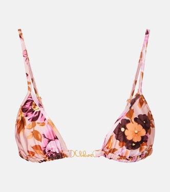Haut de bikini à logo à fleurs | Chloé