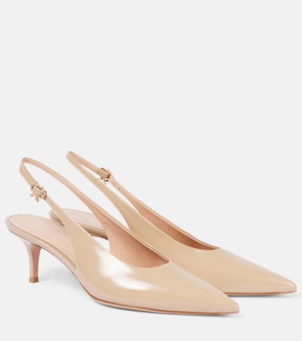 Robbie 55 patent leather slingback pumps | Gianvito Rossi