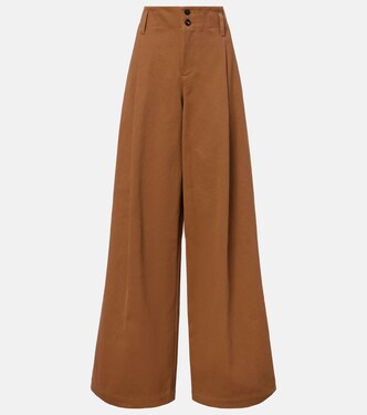 Pantalon ample à taille haute en coton | Chloé